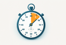 Stopwatch showing a highlighted orange segment from 0 to about 5 seconds, indicating a time interval.